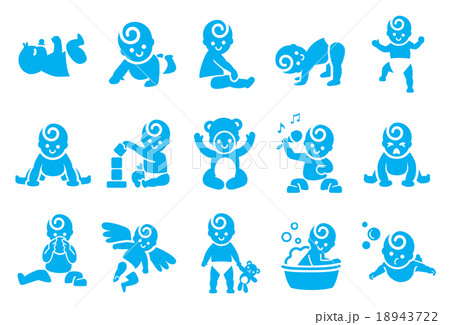 Stock Vector Illustration: Baby activities icons 18943722