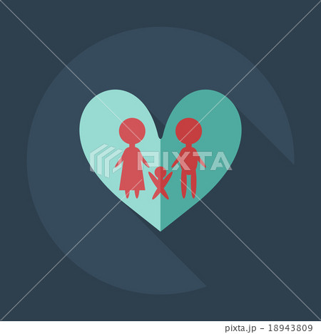 Flat modern design with shadow icons loving family 18943809