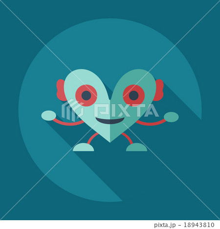 Flat modern design with shadow icons big heart 18943810