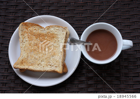 toast and cup of hot chocolate toast and cup of hot chocolate 18945566