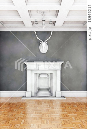Classic living room interior with fireplace Classic living room interior with fireplace 18946212