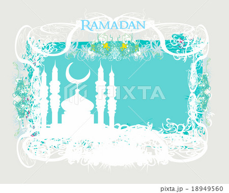 Ramadan background - mosque silhouette  18949560
