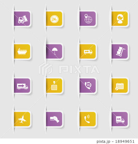 Set, a collection of unique paper stickers express 18949651