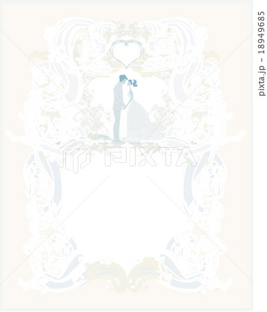 elegant wedding invitation with wedding couple 18949685