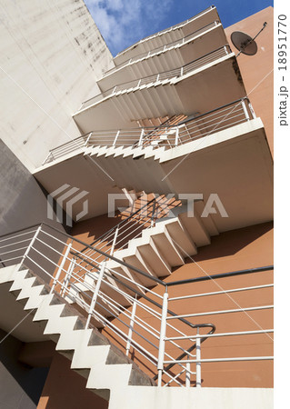 stair outside bulding, emergency exit, fire escape stair outside bulding, emergency exit, fire escape 18951770