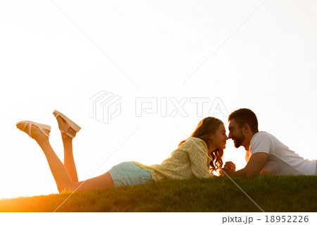 Guy and girl enjoy each other. Guy and girl enjoy each other. 18952226
