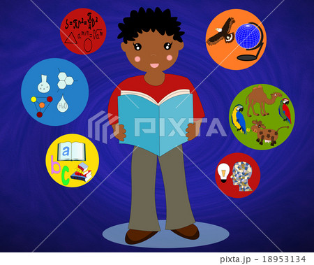 African boy with a book in his hands l 18953134
