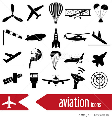 aviation big set of simple icons eps10 18958610