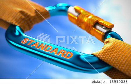 Standard on Blue Carabine with a Orange Ropes. Standard on Blue Carabine with a Orange Ropes. 18959083