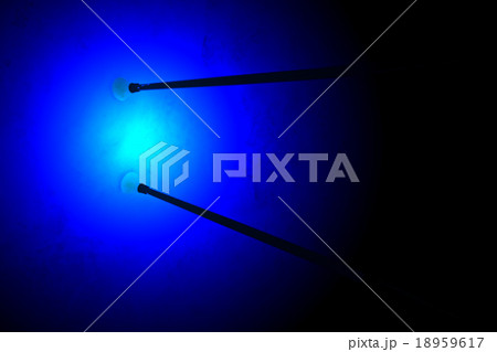 magic blue light near few alpine canes, science 18959617