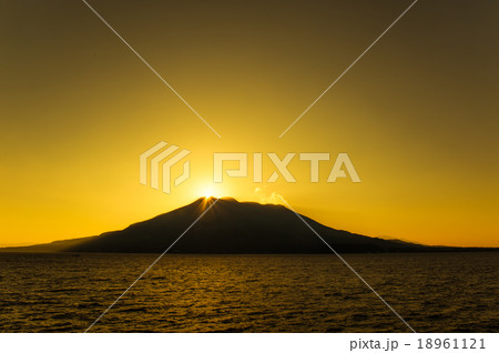 桜島_黄金色の夜明け 桜島_黄金色の夜明け 18961121