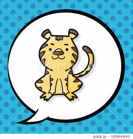 Chinese Zodiac tiger doodle, speech bubble 18964840