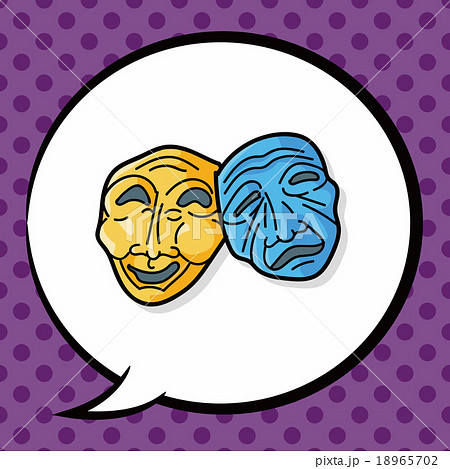 opera mask doodle, speech bubble 18965702
