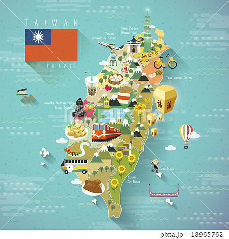 Landmark Map Taiwan Stock Illustration