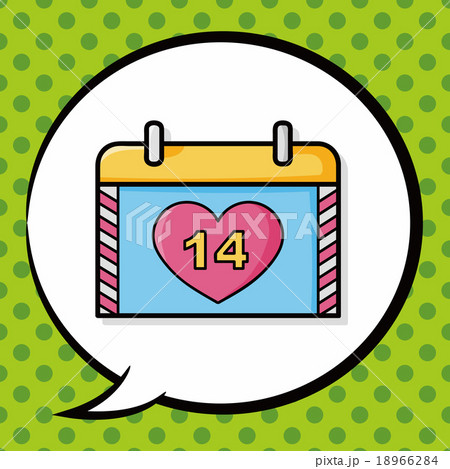 valentines calendar doodle, speech bubble 18966284