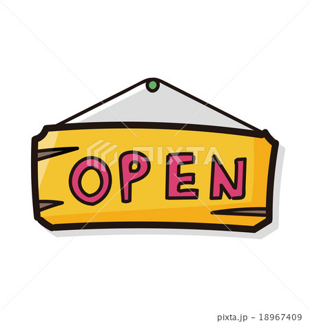 open sign color doodle 18967409