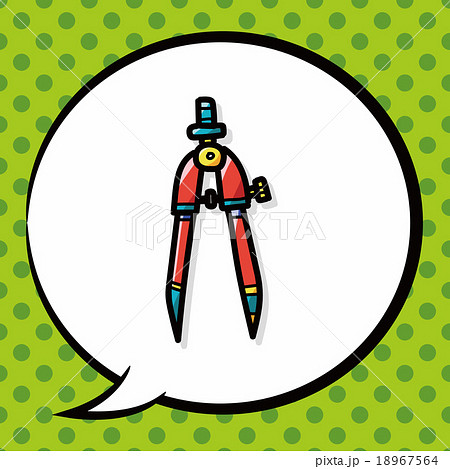 Compasses color doodle, speech bubble 18967564