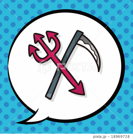 Halloween weapon doodle, speech bubble 18969728