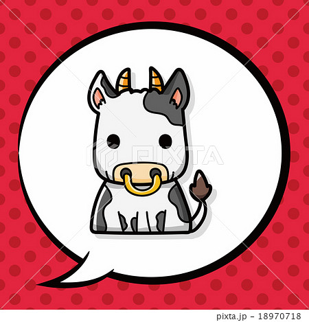 Chinese Zodiac ox doodle, speech bubble Chinese Zodiac ox doodle, speech bubble 18970718