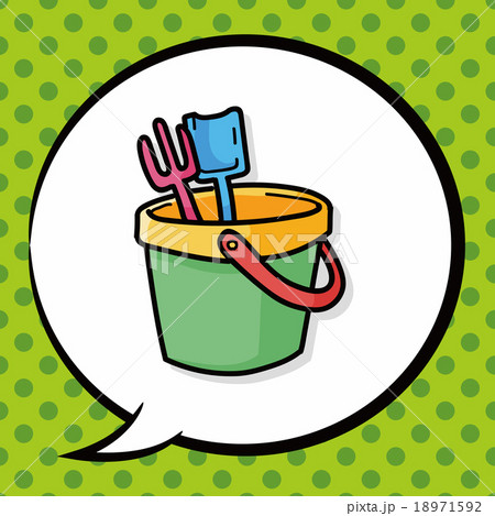 sand bucket doodle, speech bubble sand bucket doodle, speech bubble 18971592