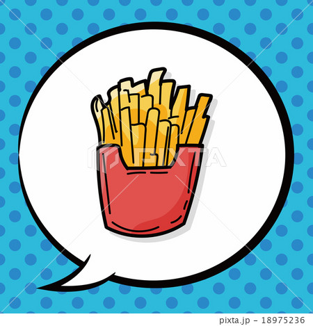 french fries doodle, speech bubble 18975236