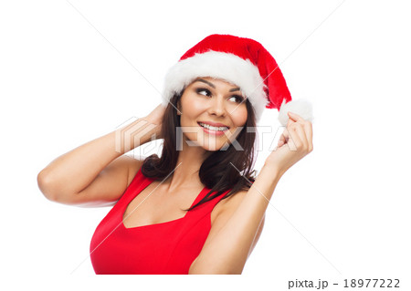 beautiful sexy woman in santa hat and red dress beautiful sexy woman in santa hat and red dress 18977222