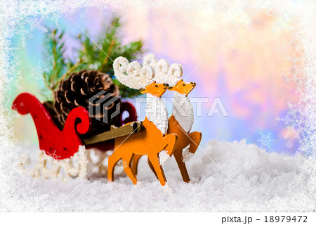 composition of Christmas decoration reindeer  18979472