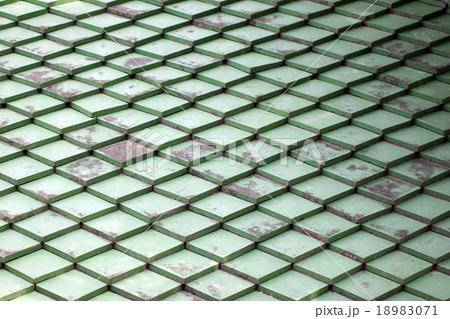 green roof tiles. 18983071