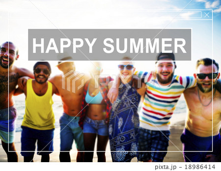 Happy Summer Friendship Beach Vacation Concept 18986414