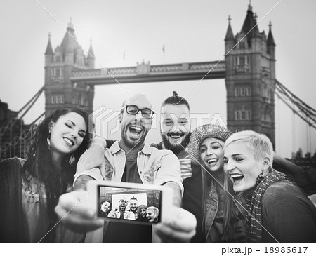 Diverse Summer Friends Fun Bonding Selfie Concept 18986617
