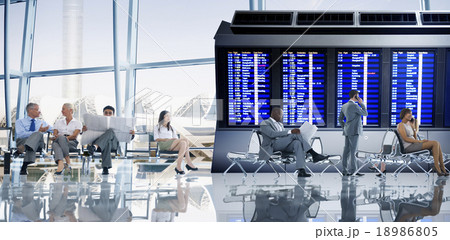 Business People Airport Terminal Travel Departure Concept Business People Airport Terminal Travel Departure Concept 18986805