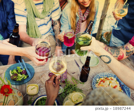 Diverse Ethnic Friendship Party Leisure Happiness Concept 18987244