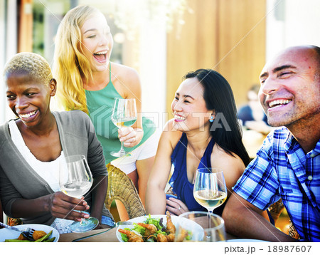 Diverse People Friends Hanging Out Drinking Concept 18987607