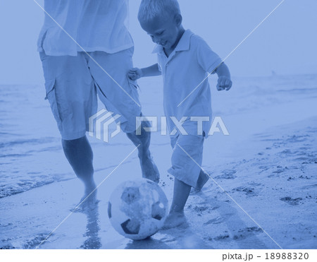Father Son Playful Recreation Soccer Concept Father Son Playful Recreation Soccer Concept 18988320