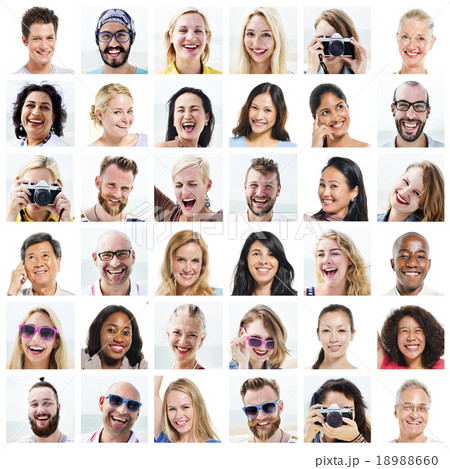 Collage Diverse Faces Expressions People Concept Collage Diverse Faces Expressions People Concept 18988660