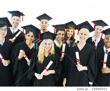Graduates students holding diploma smilling Concept Graduates students holding diploma smilling Concept 18989501