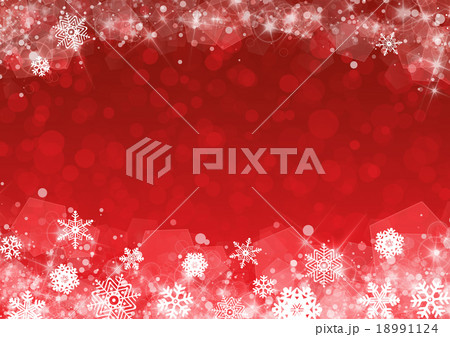 雪のキラキラ結晶背景 赤のイラスト素材