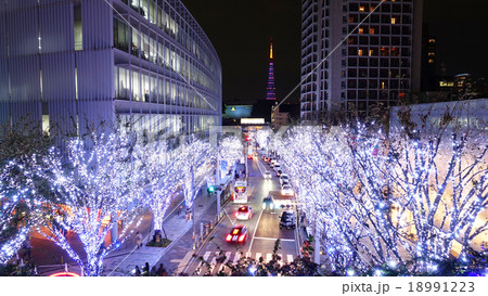 けやき坂イルミネーション「SNOW&BLUE」と東京タワー けやき坂イルミネーション「SNOW&BLUE」と東京タワー 18991223
