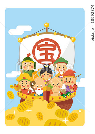 七福神と小判 18992874