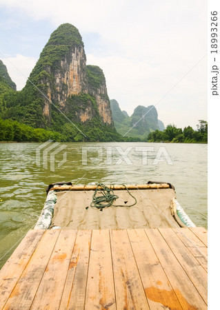 Bamboo rafting li river china Bamboo rafting li river china 18993266