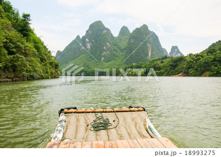 Bamboo rafting li river china 18993275