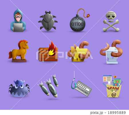 Malicious Software Icons Set のイラスト素材 [18995889] - PIXTA