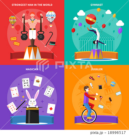 Circus Concept Icons Set  18996517