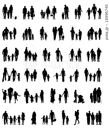 silhouettes of families 18996740