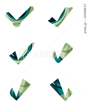 Set of abstract OK and tick icons, business Set of abstract OK and tick icons, business 18998637