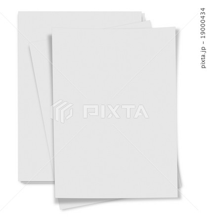 close up  stack of papers on white background 19000434