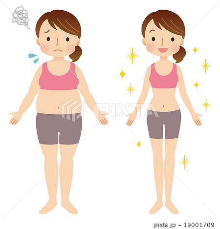 ダイエット　女性　ビフォーアフター 19001709