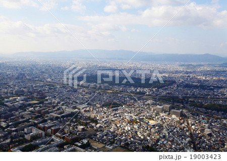 空撮 東山上空から市街地を望む 19003423