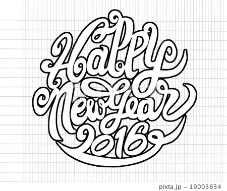 Hand drawing Doodle of happy new year 19003634