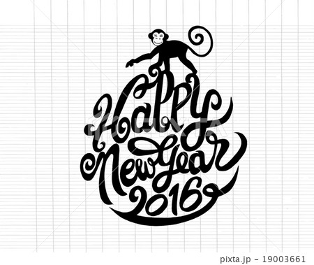 Hand drawing Doodle of happy new year 19003661